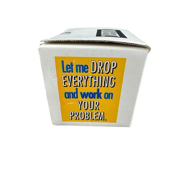 Vintage 1990s Dilbert Dogbert Coffee Mug Let Me Drop Everything NIB - Picture 2 of 8